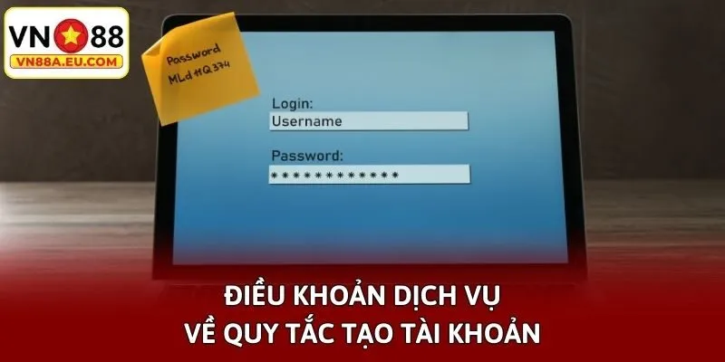 Điều khoản dịch vụ về quy tắc tạo tài khoản